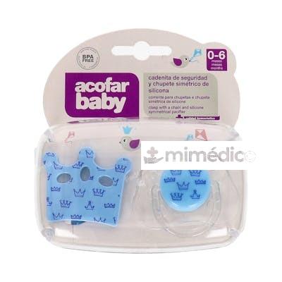 ACOFARBABY CADENITA CHUPETE SILICONA 0-6M AZUL 1UN ACOFARBABY
