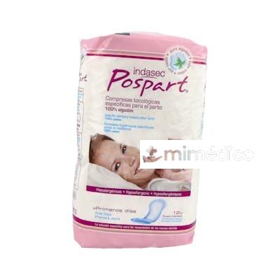 COMPRESA HIGIENICA INDASEC ALGODON POST PARTO PRI DIAS 12UN INDASEC