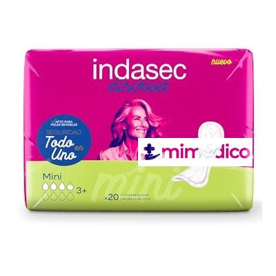 COMPRESA INDASEC DISCREET ABSO MINI/LEVE 80ML 20UN INDASEC