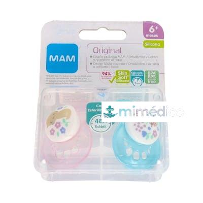 CHUPETE SILICONA FISIO +6M 2UN ROSA MAM
