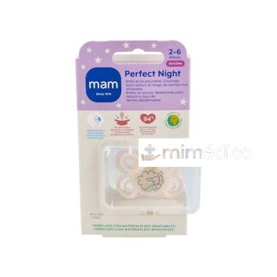 CHUPETE PERFECT NIGHT SILICONA FISIO 0-6M 2UN NEUTRO MAM