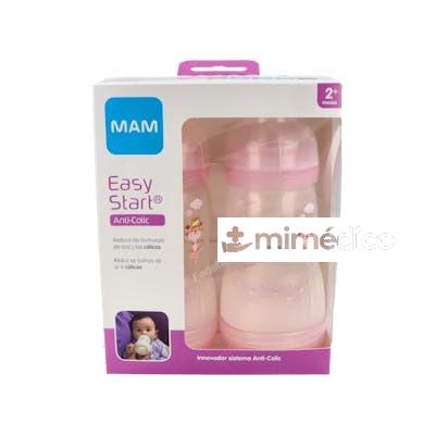 BIBERON  ANTI-COLICO 260ML 2UN ROSA MAM