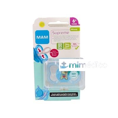 CHUPETE SUPREME SILICONA FISIO +6M AZUL MAM