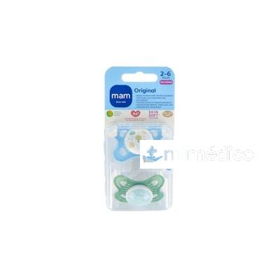 CHUPETE SILICONA FISIO 0-6M 2UN AZUL MAM