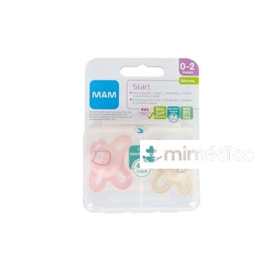CHUPETE START SILICONA FISO 0-2M 2UN ROSA MAM