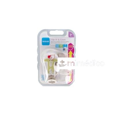 BROCHE SUJETA CHUPETE CLIP IT! CINTA+0M 1UN VERDE MAM