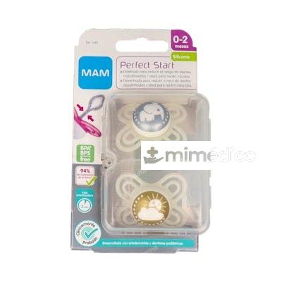 CHUPETE PERFECT START SILICONA FISIO 0-2M 2UN NEUTRO MAM