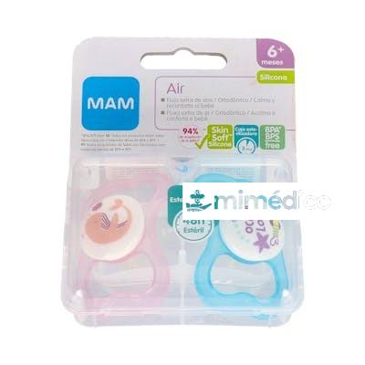 CHUPETE AIR SILICONA FISIO +6M 2UN ROSA MAM
