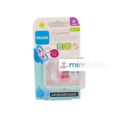 CHUPETE SUPREME SILICONA FISIO  6+M ROSA MAM