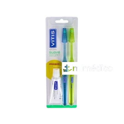 PACK VITIS SUAVE 2 CEPILLOS + PASTA BLANQ. 15ML. VITIS