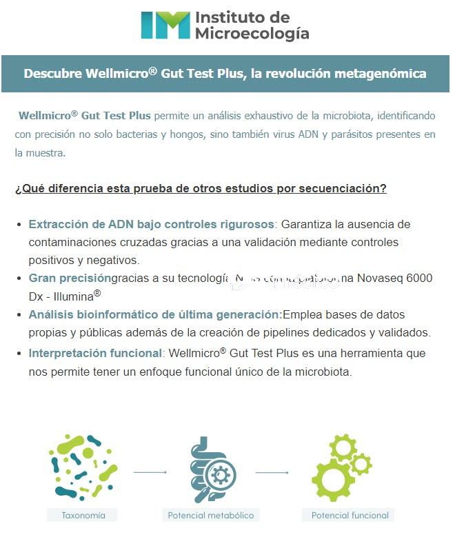 WELLMICRO GUT TEST PLUS 1 UNIDAD INSTITUTO DE MICROECOLOGIA