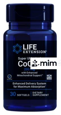 SUPER UBIQUINOL COQ10 CON APOYO MITOCONDRIAL MEJORADO 200 MG 30 CAP LIFE EXTENSION