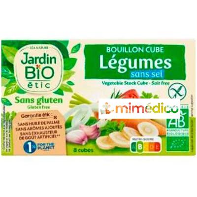 CALDO DE VERDURAS SIN SAL 8CUBITOSX9GR. BIO SIN GLUTEN JARDIN BIO