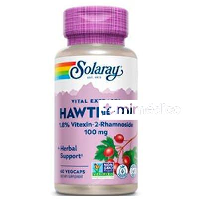 HAWTHORN EXTRACT 100MG 60VCAP. SOLARAY