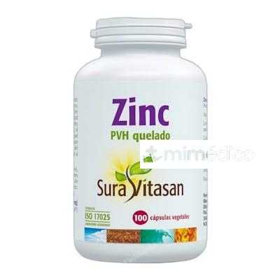 ZINC PVH QUELADO 25MG. 100COMP. SURA VITASAN