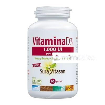 VITAMINA D3 1.000UI 60PERLAS. SURA VITASAN