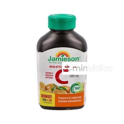 VITAMINA C 500MG. SABOR NARANJA 100COMP.MASTIC. JAMIESON