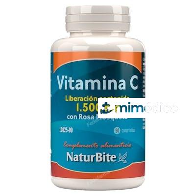 VITAMINA C 1500MG. CON ROSA MOSQUETA LIB.S 90COMP. NATURBITE