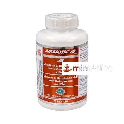 VITAMINA C NO ACIDA CON BETAGLUCANOS Y ZINC 120CAP AIRBIOTIC