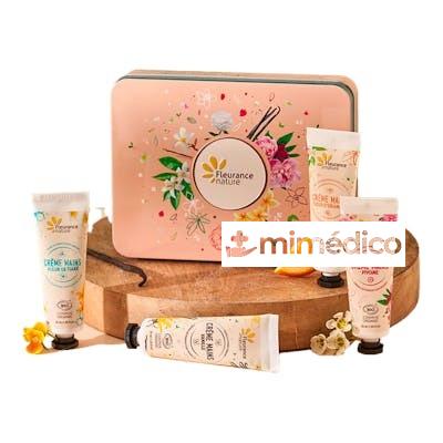 COFRE MELOCOTON CUARTETO DE CREMA DE MANOS 4UDS. FLEURANCE NATURE