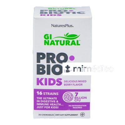 GI NATURAL PROBIOTIC KIDS 30COMP. MAST. NATURES PLUS