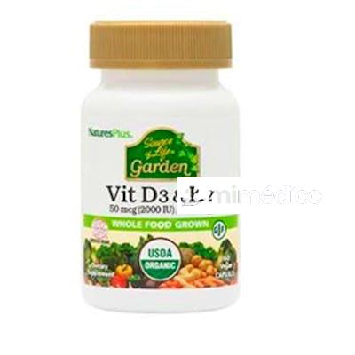 GARDEN VITAMINA D3&AMP;K2 60CAP. NATURES PLUS