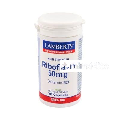 VITAMINA B-2 50 MG.(RIBOFLAVINA) 100 CAP. LAMBERTS