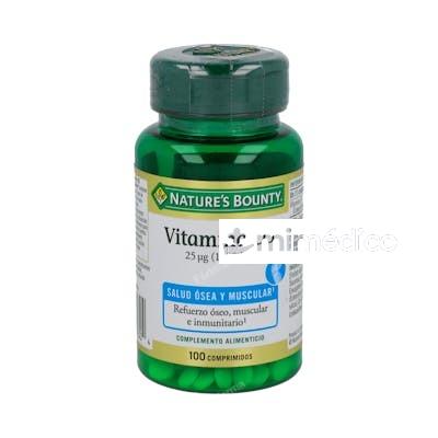 VITAMINA D3 25ΜG (1000UI) 100COMP. NATURE`S BOUNTY