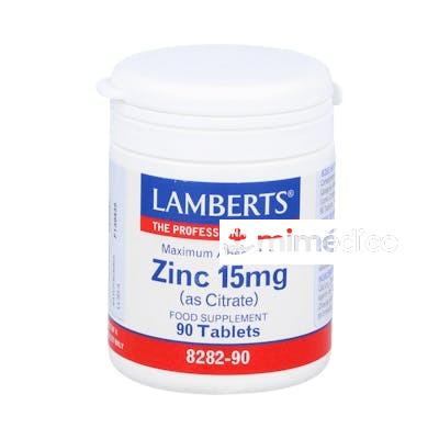 ZINC (COMO CITRATO) 15 MG. 90COMP. LAMBERTS