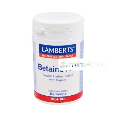 BETAINA HCL 324MG./PEPSINA 5MG. 180 COMP. LAMBERTS