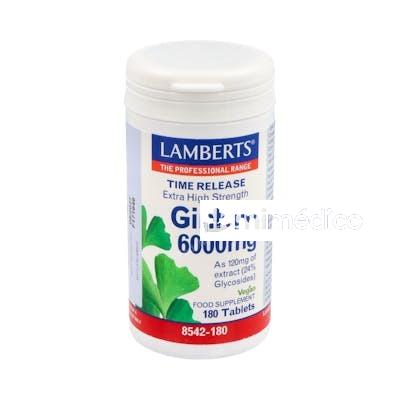 GINKGO BILOBA 6000 ALTA POTENCIA 120MG. 180COMP. LAMBERTS