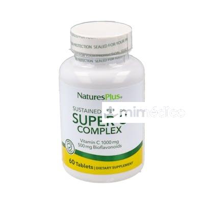 SUPER C COMPLEX+BIOFLAVONOIDES(ACCION RETARD.)60CO NATURES PLUS
