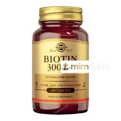 BIOTINA 300MCG. 100COMP. SOLGAR