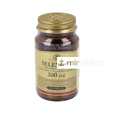 SELENIO 200MCG (SIN LEVADURA) 50COMP SOLGAR