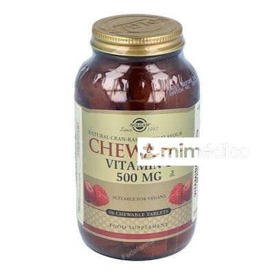VITAMINA C 500MG. FRAMBUESA 90COMP.MASTICABLES SOLGAR