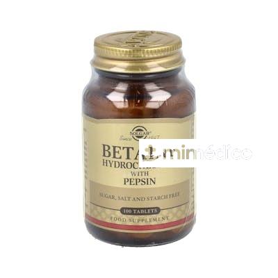 BETAINA CLORHIDRATO CON PEPSINA 100COMP. SOLGAR
