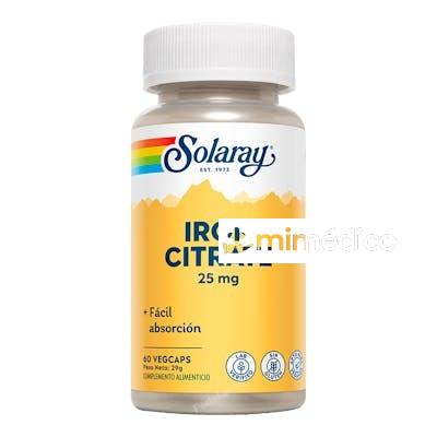 IRON CITRATO 25MG. 60CAP. SOLARAY