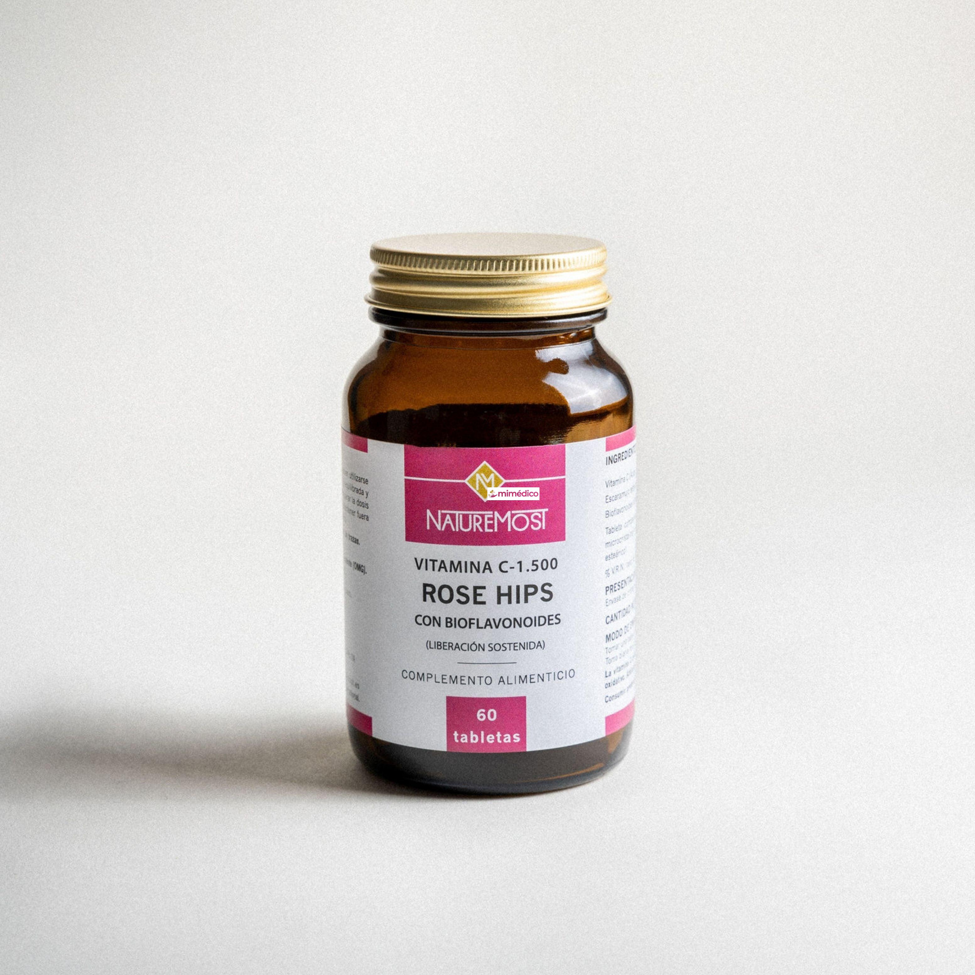 VITAMINA C-1500MG ROSE HIPS - 60 TABL- NATUREMOST